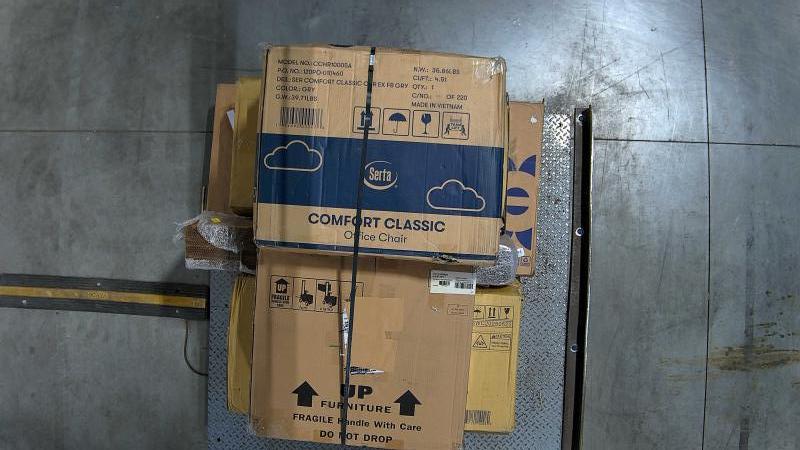 General Merch - Serta Comfort Classic Office Chair, Electric Desk Converter, Ecotex Chair Mat - MSRP $7,558