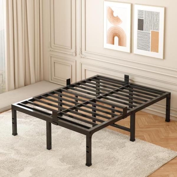 Furniture - FUIOBYVV Queen Bed Frame 18 inch Heavy Duty, Ashler Abstract Rug 6x9, Claiks Standing Desk  - MSRP $1,748