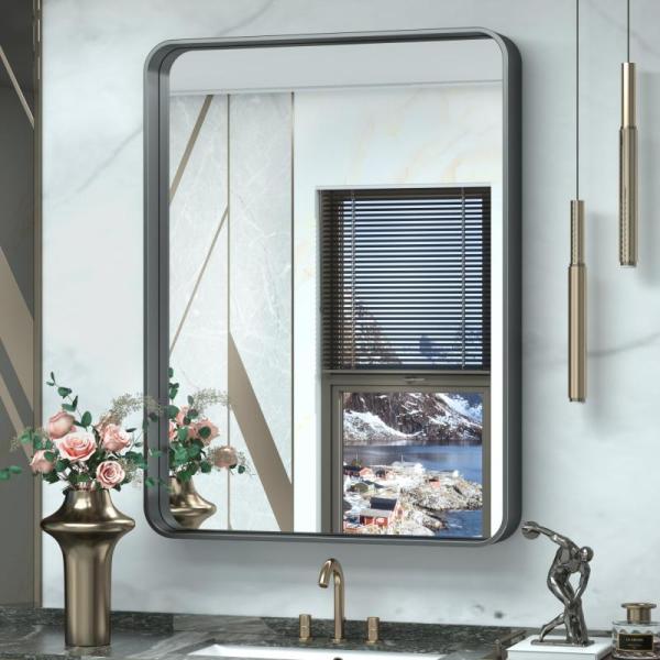 Home- TokeShimi 28x36 Inch Black Bathroom Mirror, Elice Rechargeable A3 Light Pad with Carry Bag  - MSRP $7,176