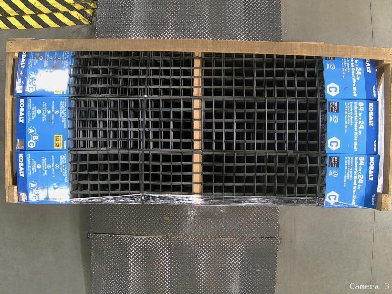 Pallet of Kobalt 84inx84in 4-Tier Black Industrial Duty Customizable Shelves - MSRP $3,958