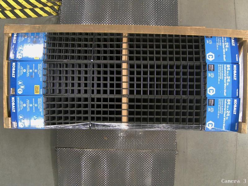 Pallet of Kobalt 84inx84in 4-Tier Black Industrial Duty Customizable Shelves - MSRP $3,958