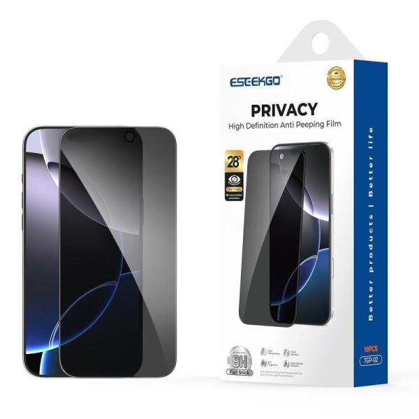 ESEEKGO Screen Privacy Tempered Glass - iPhone 17/16/15 Series