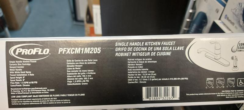 Assorted lot 75 Unit Brand New Single Handle Proflo Kitchen&Bathroom