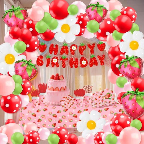 Toy- DESKSA Strawberry Birthday Decorations for Girls, kenvc DIY Flower Bouquets, Halloween Party Favors - MSRP $5,776