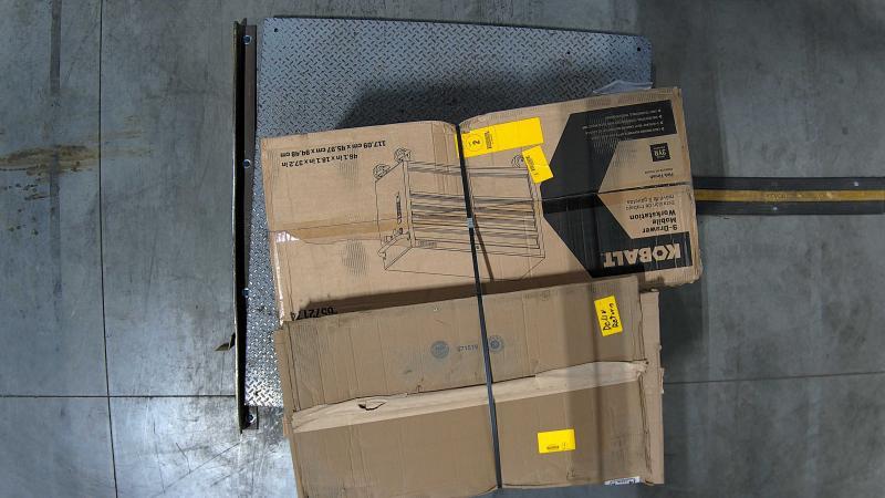 Style Selections Cauley 36in Single Sink Bathroom Vanity w/Top, Kobalt 9-Drawers Rolling Workbench - MSRP $2,829