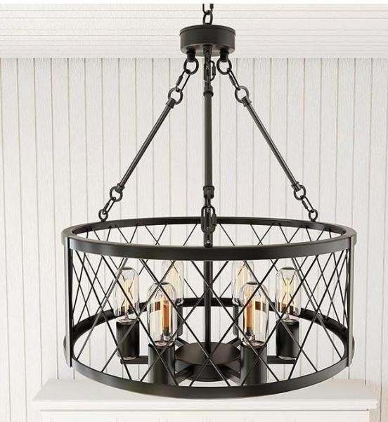Home Improvement - UPSEED 20" Farmhouse Black Chandeliers, Brushed Nickel Cabinet Handles - MSRP $12,006