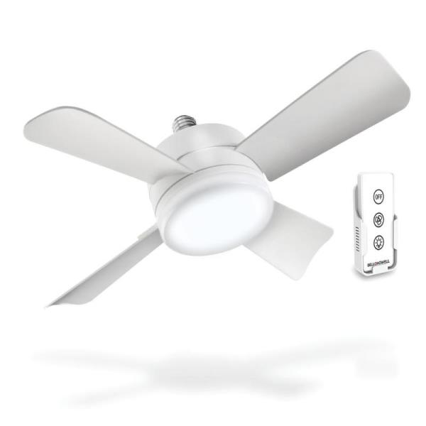 Bell+Howell 2 in 1 White E26 Daylight LED Socket Fan Light