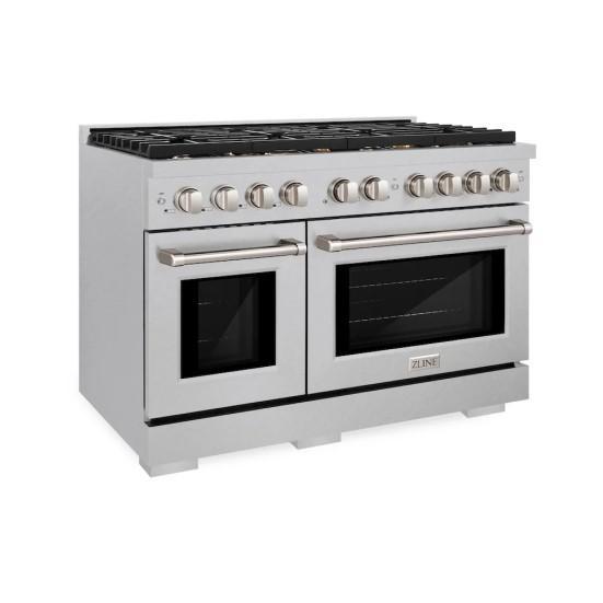 ZLINE 48 in. 6.7 cu. ft. Paramount Double Oven Gas Range - MSRP $7,969