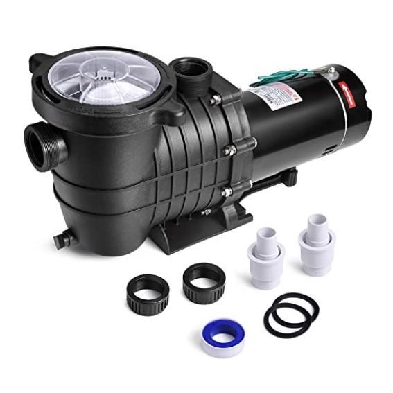 Seeutek Pool Pump, Commowner Electric Pressure Washer, Barydat Wooden Gridwall Shelf - MSRP $1,984