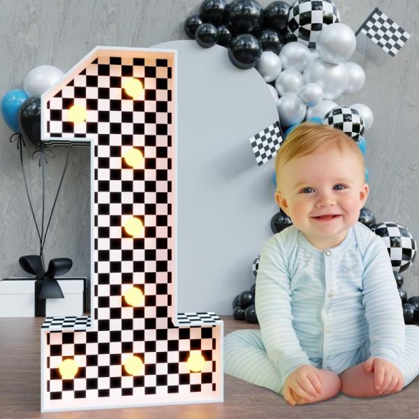 Home- Marquee Numbers Race Car 1st-Birthday-Decorations, Blinginbox Resin Flatback Rhinestone Crafting - MSRP $16,105