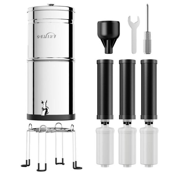 General Merchandise- OEMIRY Gravity Water Filter System, 3.25G Stainless Steel Countertop System - MSRP $4,333