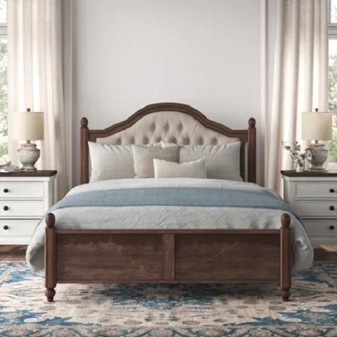 Furniture - Joss & Main Bergholt Wood Sled Coffee Table, Lark Manor Amilio Upholstered Wood Platform Bed - MSRP $2,742
