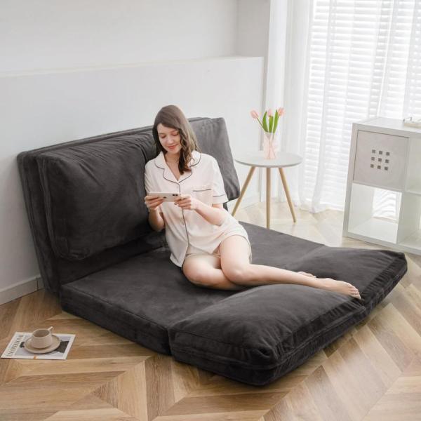 Furniture - MAXYOYO Bean Bag Bed Folding Sofa Bed Floor Mattress, SUMGAR Wood Floating Shelves - MSRP $1,389