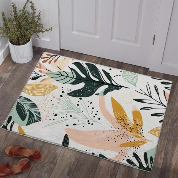 Area Rugs - Waffle Runner Rug, Entryway Botanical Boho Mat, Audend Double Sided Rug Gripper - MSRP $12,321