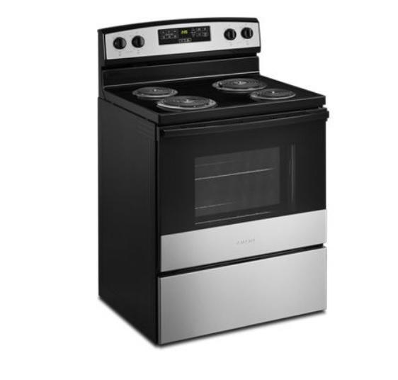 Appliances - Whirlpool (Maytag) YACR4303MMS 30-inch Amana Electric Range with Bake Assist Temps - MSRP $775
