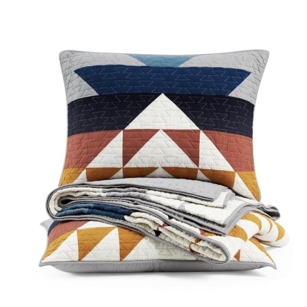 Home - PENDLETON Explorer King Quilt Bedding Set, Guken Green Blackout Curtains - MSRP $1,781