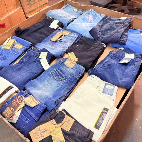 Bulk Lot of 200 Mixed Denim Jeans & Pants - MSRP $5,786