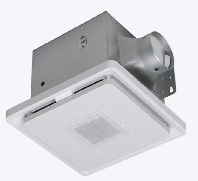 Homewerks 1.5-Sone White Lighted Bluetooth Bathroom Fan, Harbor Breeze Ollington 52in LED Ceiling Fan - MSRP $2,557