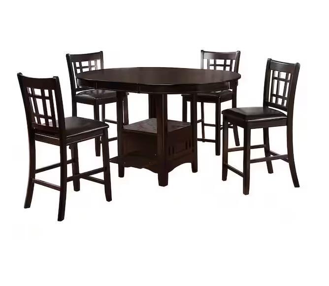 Home Decor - Coaster Lavon Oval Espresso Wood Top Counter Height Dining Room Set & Prepac  - Est Retail $1,159- 2plts