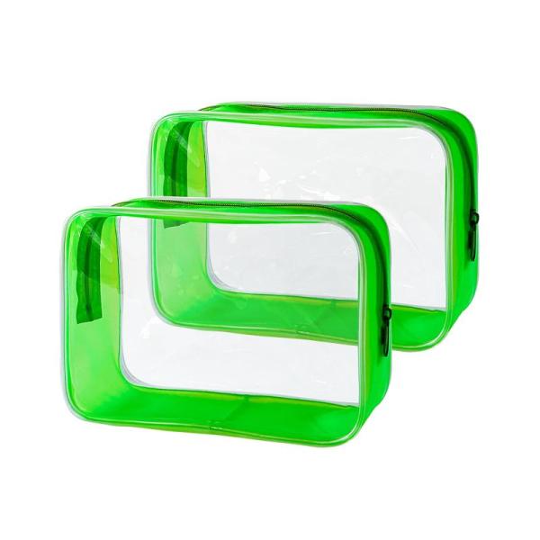 Luggage- TotePrint Stadium Approved Green Frame Clear Toiletry Bag TSA Approved Clear Organizer Bags  - MSRP $1,558