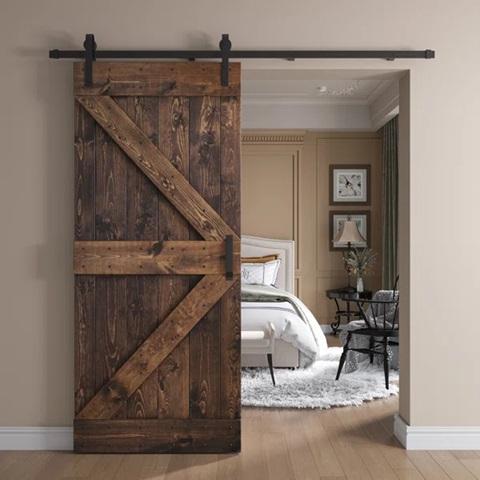 Home Decor - Coast Sequoia Paneled Wood and Metal K Series DIY Knotty Barn Doors Kits - MSRP $2,914