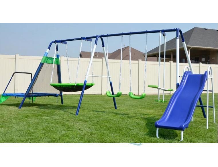 Housewares - Stratford 72'' Double Bathroom Stone Top Vanity, Sportspower Mountain View Metal Swing Set - MSRP $2,171