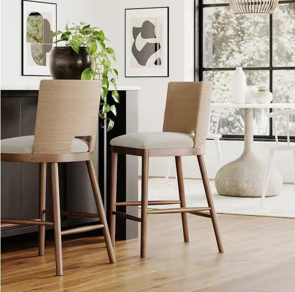 Home Decor - Nathan James Upholstered Bar Stool, Poly & Bark, BYBLIGHT, Picket House Furnishings - Est Retail $2,029