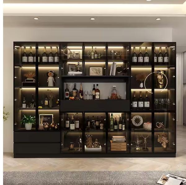 Home Decor - FUFU&GAGA Black Wood 110.2inW 5-Drawer Display Cabinet, Zinus, BYBLIGHT, inPlace - Est Retail $1,777