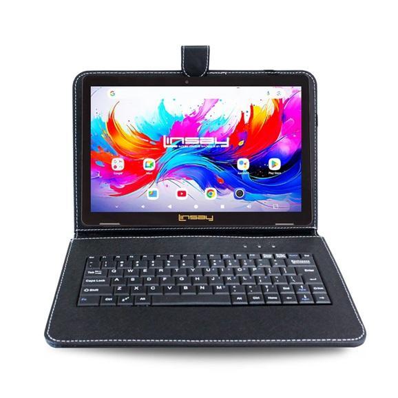 Salvage - Linsay F10 Series 10.1" Tablet, Wi-Fi, 2GB RAM, 64GB Storage, Android 13, Black - MSRP $109