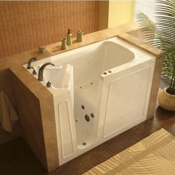 Plumbing - MediTub 60" Fiberglass Air / Whirlpool Walk In Tub - MSRP $6,181