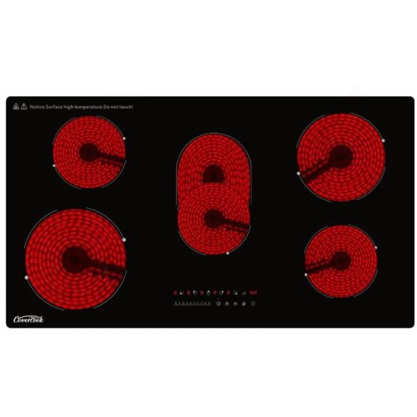 Major Appliances- 36 inch Electric Ceramic Cooktop, 5 Burners Radiant Stove Countertop Hardwire Cooker  - MSRP $1,995