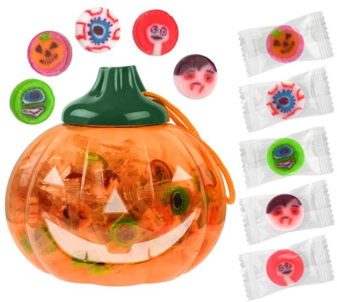 Grocery-  Pack Halloween Lollipops - Individually Wrapped Pumpkin And Skull Suckers - MSRP $8,803