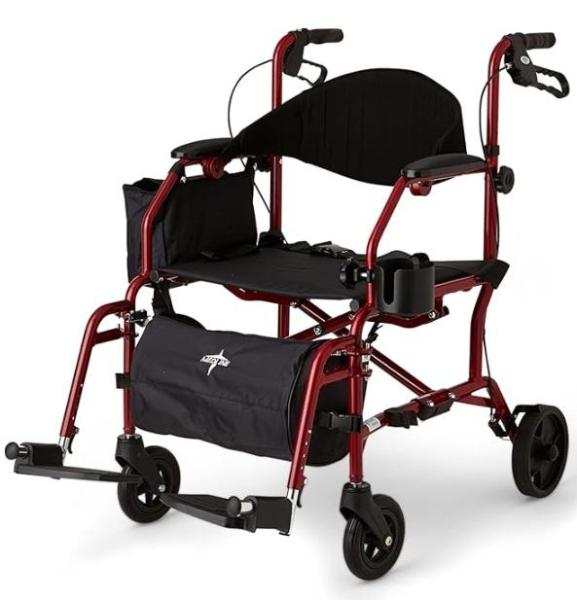Medline Red Combination Rollator & Transport Chair, VASAGLE Charging Nightstands, KINGGERI Cross Bars - MSRP $1,153