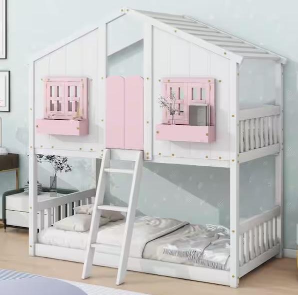 Home Decor- Harper & Bright Designs Twin-Twin Bunk House, LAOTIES, Bestier, BYBLIGHT, HOMCOM, LACOO - Est Retail $2,335