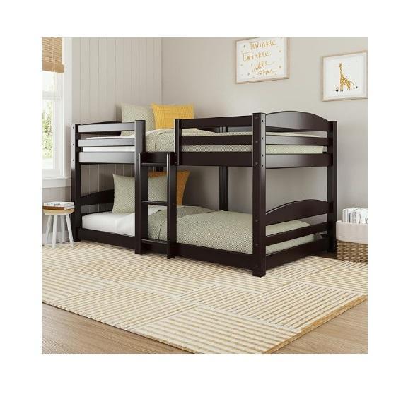 Furniture - Birley Low Wood Twin over Twin Bunk Bed, Navy 5-Drawer 36in Dresser, Sloan Corduroy Headboards -MSRP $1,793