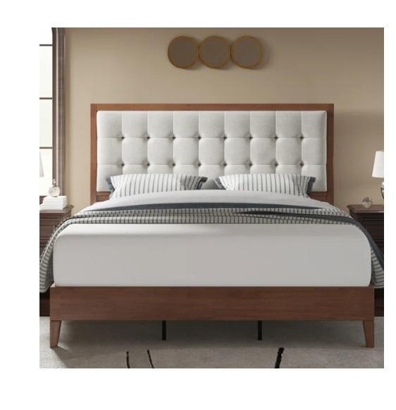 Housewares - Electric Range, Media Stand, Tan Leather Chair, Beige Couch, Behka Upholstered Platform Bed - MSRP $2,490