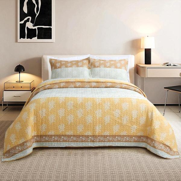 Home- UYOF Quilt Set King Size Bedding Set, Grewyear Artificial Topiary Ball Trees Set of 2  - MSRP $22,805