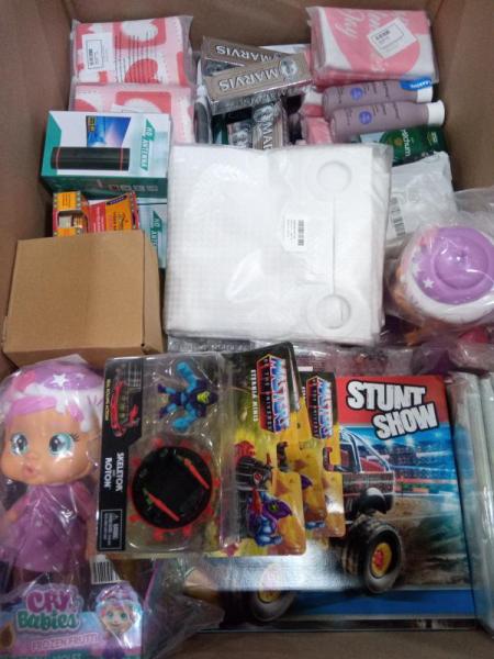 General Merch - Playmobil Stunt Truck, Nizoral Psoriasis Shampoo & Conditioner, Cocosity Shower Curtain - MSRP $3,006