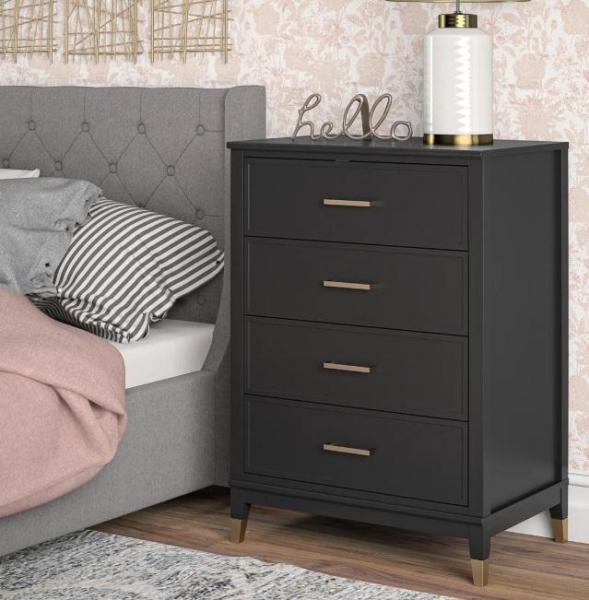 Furniture - Westerleigh 4-Drawer 29.68" W Chest, Bedgear Night Ice Performance Pillow, Charolyn 3-Light - MSRP $1,950