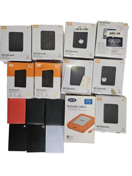PORTABLE / EXTERNAL DRIVES - 5TB,4TB,2TB,1TB - WD / SEAGATE (SALVAGED)