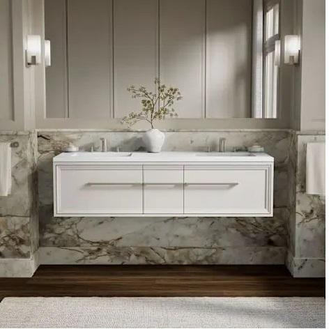 Kohler K-33567-1WA Double Wall Mounted Vanity Cabinet - MSRP $2,199