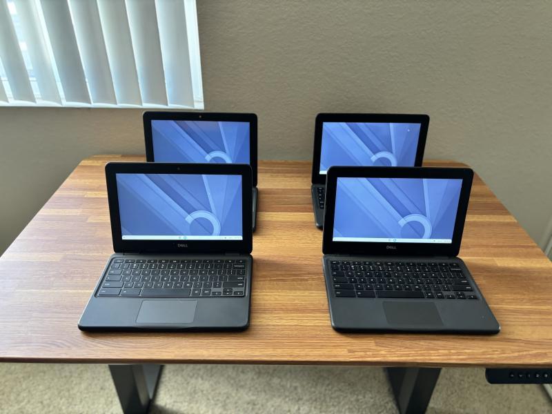 (4) Dell Chromebook 3100. Functional Bulk Lot