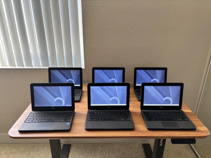 (6) Dell Chromebook 3100. Mixed Grades. Tested & Functional