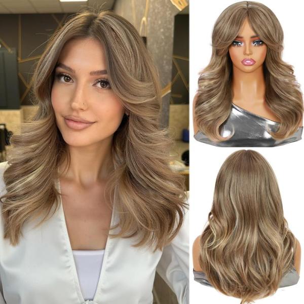 Beauty - WIGER Long Wavy Wigs with Bangs, Dunquya Silicone Toe Separators, Color Changing Lipstick   - MSRP $18,301