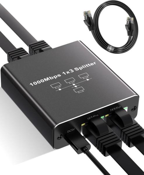 PC-  	FSKY Gigabit Ethernet Splitter 1 to 3,  	240W 4-in-1 Super Fast Multiple Charging Cable Adaptable - MSRP $3,079