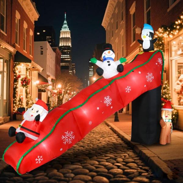 Home - 8FT Inflatable Red Car with Gingerbread Man, Artificial Greenery Garland, Fall Shower Curtains - MSRP $38,386