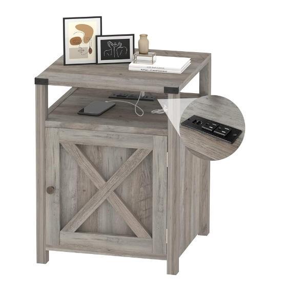 HOSEOKA Farmhouse Nightstand w/Charging Station, KitchenAid 5-Ply Clad Polished Stainless Steel Fry Pan - MSRP $4,646