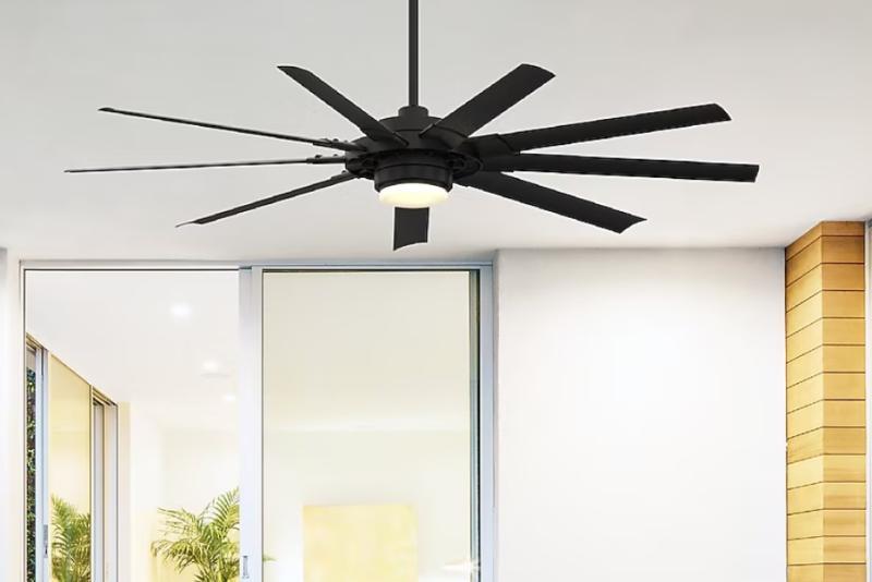 Fanimation Slinger v2 72in Outdoor Ceiling Fan, Kichler Barrington Kitchen 5-Light, Kobalt Air Compressor - MSRP $4,082