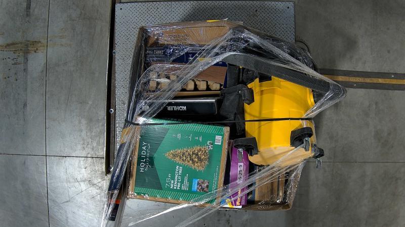 Holiday Living 7.5ft New Kensington Pine Pre-lit Tree, KOHLER Rill Matte Black Widespread Bathroom Faucet - MSRP $2,394