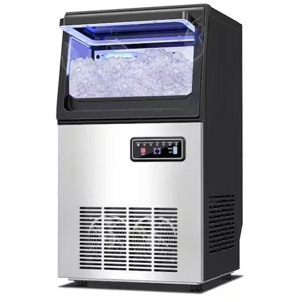 Commercial Nugget Ice Maker Machine 12Lbs Storage Bin, Large 3D Textured Framed Neutral Abstract Wall Art - MSRP $2,156